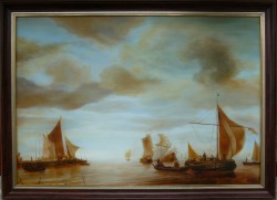 Picturi maritime navale Reproducere libera dupa jan van de capelle 