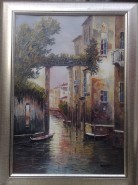 Picturi maritime navale Venetie cu pod