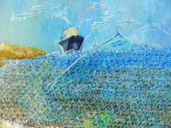 Picturi maritime navale Vaporul si marea