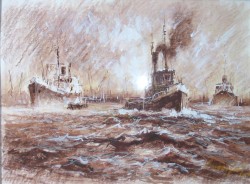 Picturi maritime navale Remorchere in portul constanta