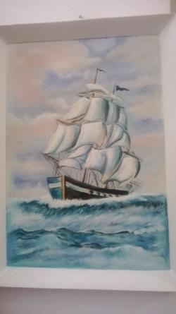 Picturi maritime navale Vaporul pe valuri