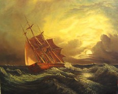 Picturi maritime navale Furtuna pe mare