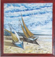 Picturi maritime navale Barcute pe tarm