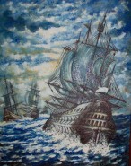 Picturi maritime navale Furtuna pe mare