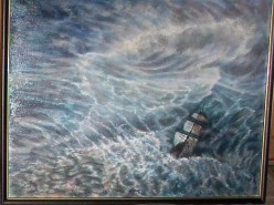 Picturi maritime navale Lupta cu marea