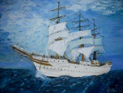 Picturi maritime navale Vas cu panze