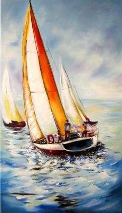 Picturi maritime navale Pe valuri