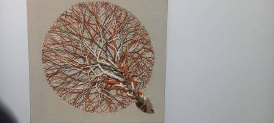 Sculptură din sfori,franghii,ate rasuci